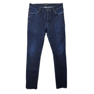 Neuw Lou Slim Mens 32x32 Dark Blue Excellent Slim Fit Button Fly Jeans